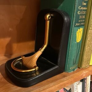 GUCCI horsebit leather bookends